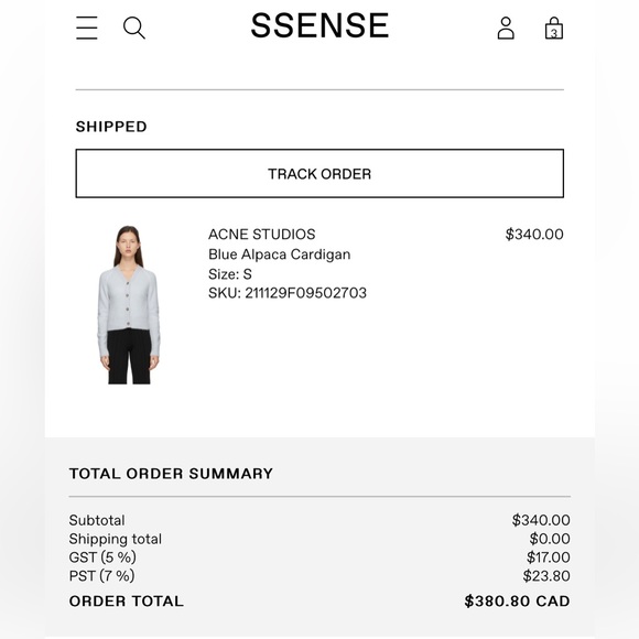 ACNE Blue Alpaca Cardigan Size Small - Picture 3 of 6